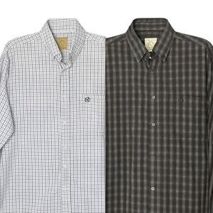 Gunnison Creek Outfitters Button Up Shirt Lot 2 Mens L Plaid Check Western